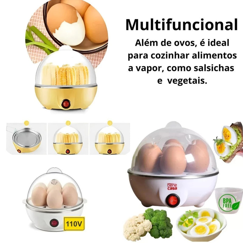 Cozedor MULTIFUNCIONAL 7 em 1! Prepara Ovos, Legumes, Milho e Mais a Vapor (110V/220v).